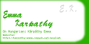 emma karpathy business card
